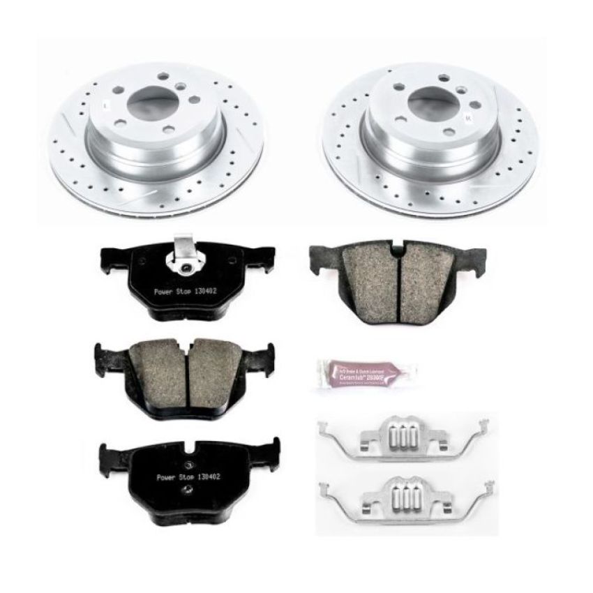 PowerStop K5984 Z23 Daily Driver Carbon-Fiber Ceramic Brake Pad and Drilled & Slotted Rotor Kit