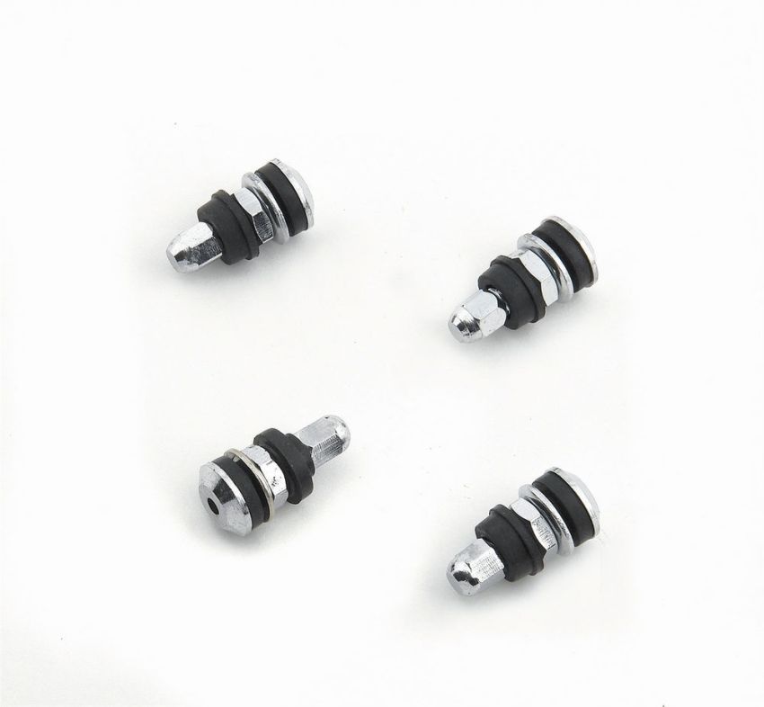 MR. GASKET MRG1957 Chrome Tire Valves (4pk) Short Screw-On Mount