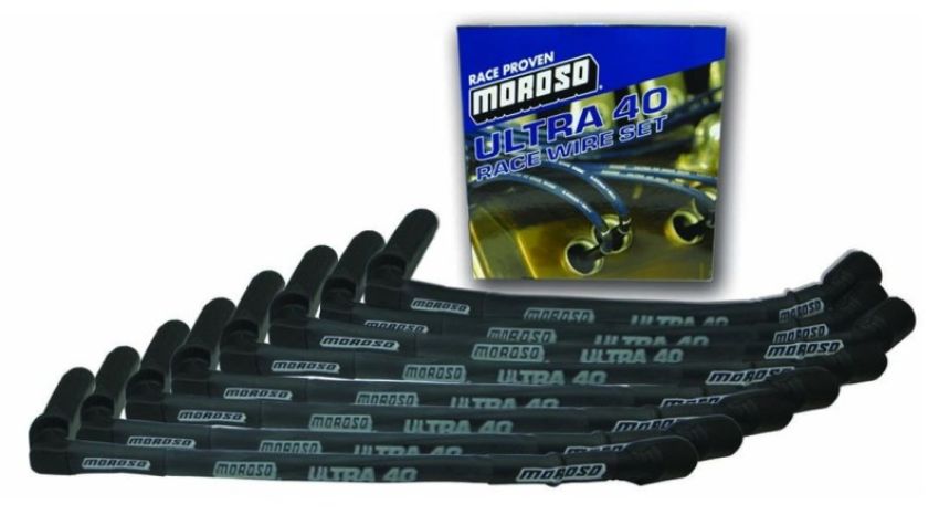 Moroso 73846 GM LS Ignition Wire Set - Ultra 40 - Sleeved - 9.25in Wire (Use w/Part No 68470/68472) -Black