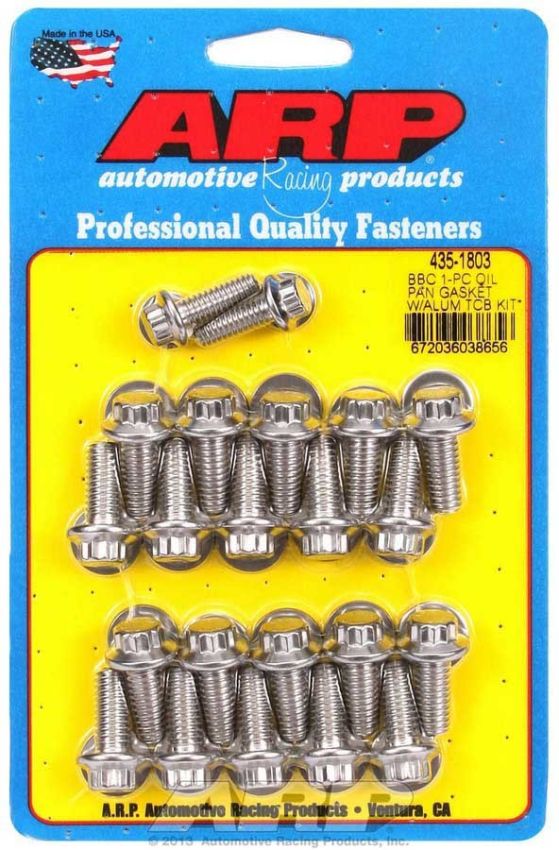 ARP ARP435-1803 BBC S/S Oil Pan Bolt Kit 12pt.