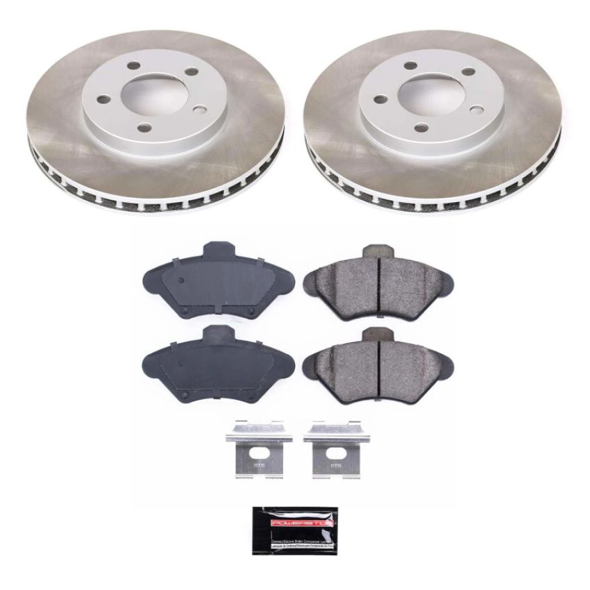 PowerStop SC1325 Semi-Coated Rotor and Low-Dust Ceramic Brake Pad Kit