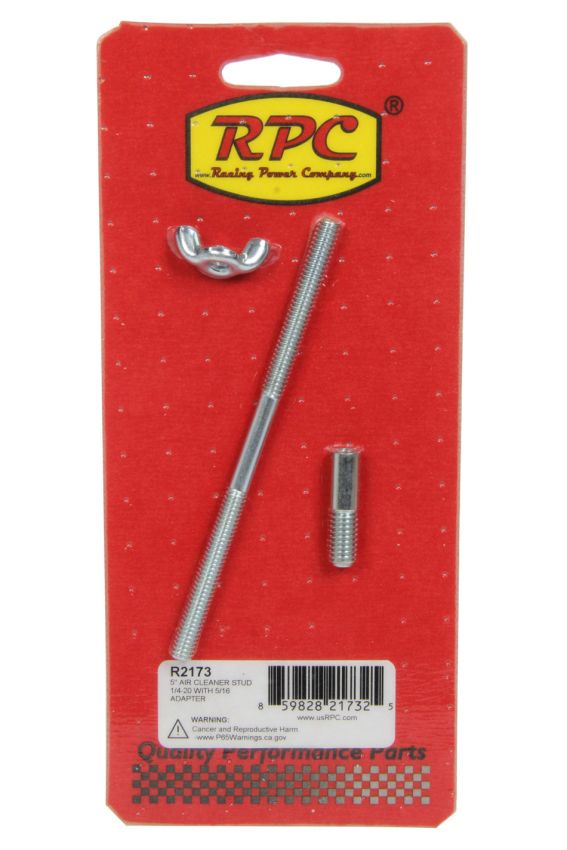 RACING POWER CO-PACKAGED RPCR2173 5In Air Cleaner Stud 1/ 4-20 With 5/16 Adapter