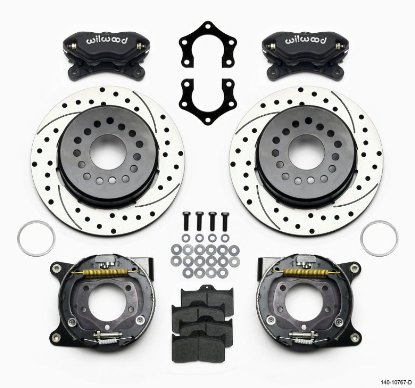 Wilwood 140-10767-D Forged Dynalite P/S Park Brake Kit Drilled Mopar/Dana 2.50in Off w/Snap Ring Brng