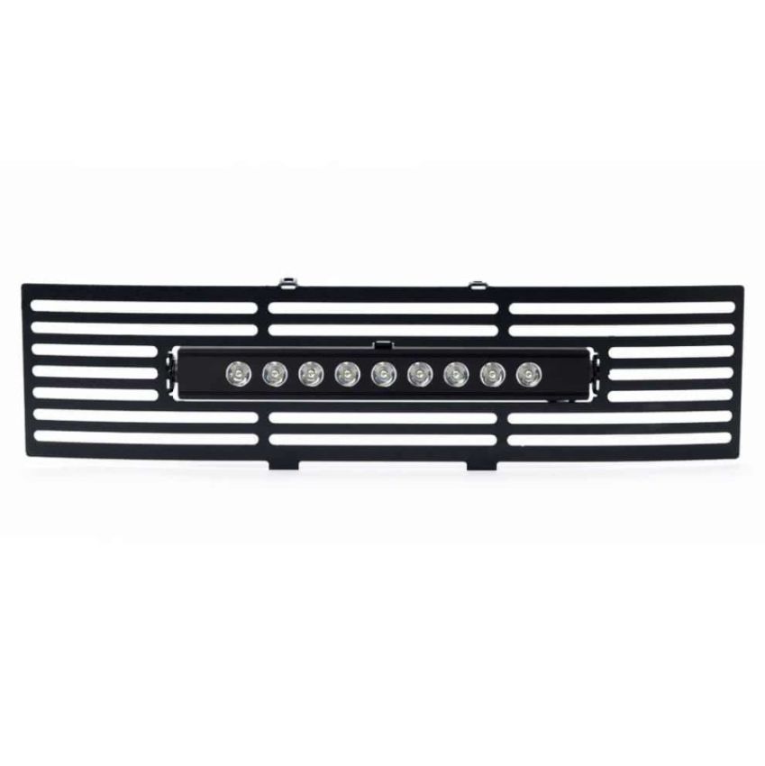 Putco 87182L 11-14 Ford F-150 - EcoBoost Bumper Grille Inserts - Black SS Bar and 10in Luminix Light Bar