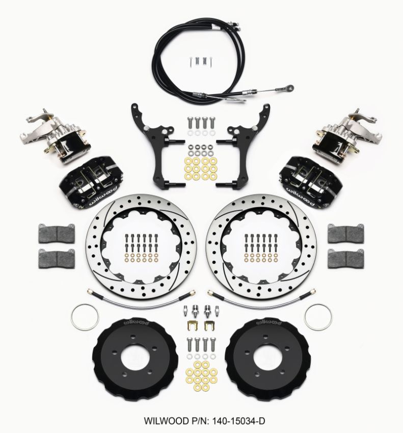Wilwood 140-15034-D Dynapro Radial4 / MC4 Rear Kit 12.88 Drilled 2006-15 Miata w/Lines & Cables