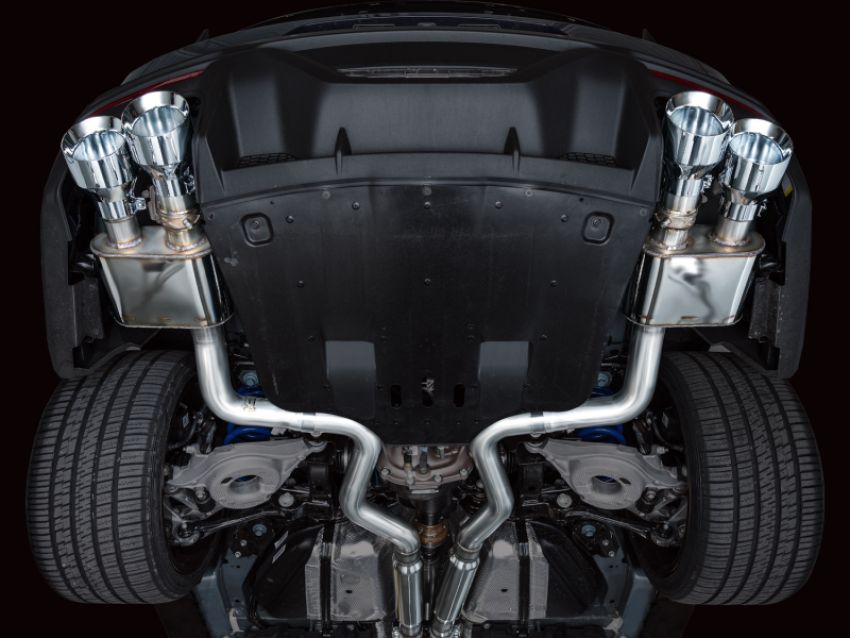 AWE Tuning 3025-42375 AWE 2024 Ford Mustang Dark Horse S650 RWD SwitchPath Catback Exhaust w/ Quad Chrome Silver Tips