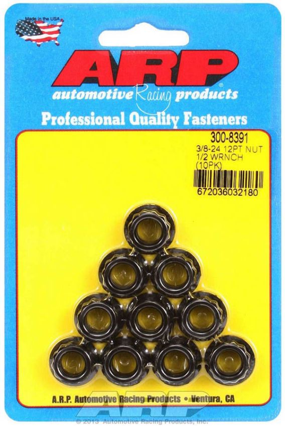ARP 300-8391 3/8-24 1/2 Socket 12pt Nut Kit (10 pack)