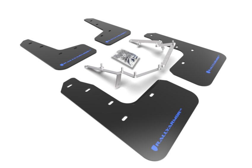 Rally Armor MF71-UR-BLK/BL Black Mud Flap/Blue Logo