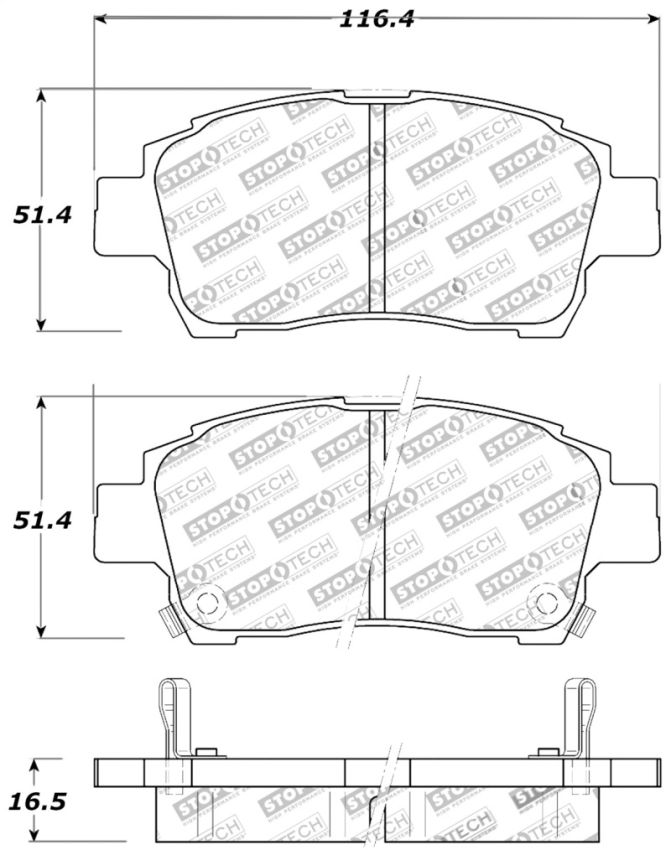 Stoptech 309.08220 Performance 00-05 Spyder MR2 / 00 Celica GT / 04-07 xA/xB Front Brake Pads