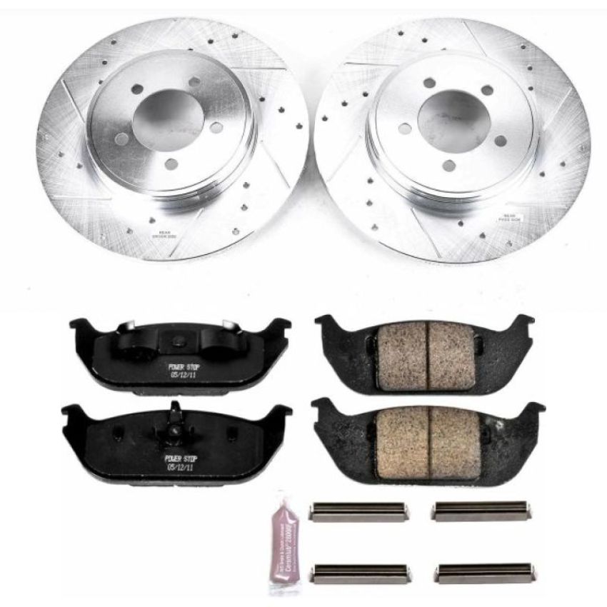 PowerStop K3025 Z23 Daily Driver Carbon-Fiber Ceramic Brake Pad and Drilled & Slotted Rotor Kit