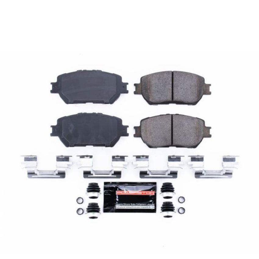 PowerStop Z23-908 PowerStop - Z23 Daily Driver Carbon-Fiber Ceramic Brake Pads with Hardware Kit