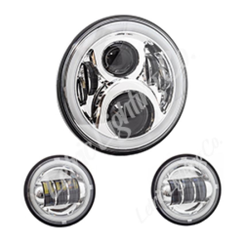 Letric Lighting LLC-ILHK-7CH 7in Led Chrome Full-Halo Indian