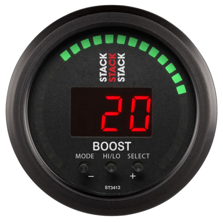 AutoMeter ST3412 Stack 52mm -1 to +2 Bar (-30INHG to +30 PSI) Boost Controller - Black