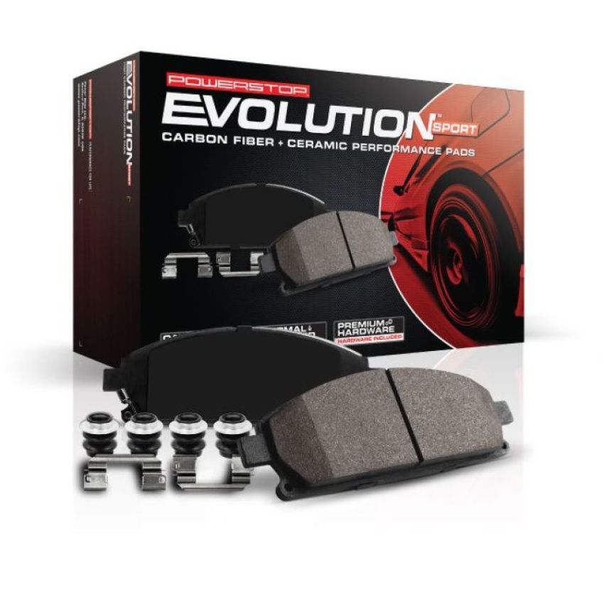 PowerStop Z23-1760 PowerStop - Z23 Daily Driver Carbon-Fiber Ceramic Brake Pads with Hardware Kit