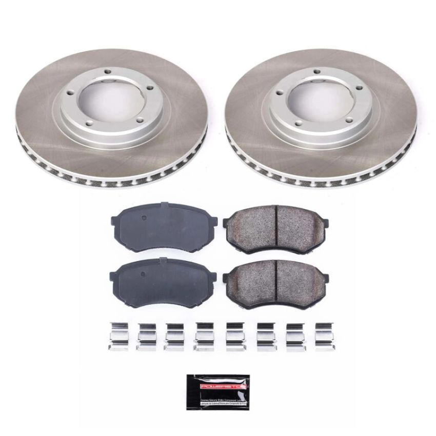 PowerStop SC1232 Semi-Coated Rotor and Low-Dust Ceramic Brake Pad Kit