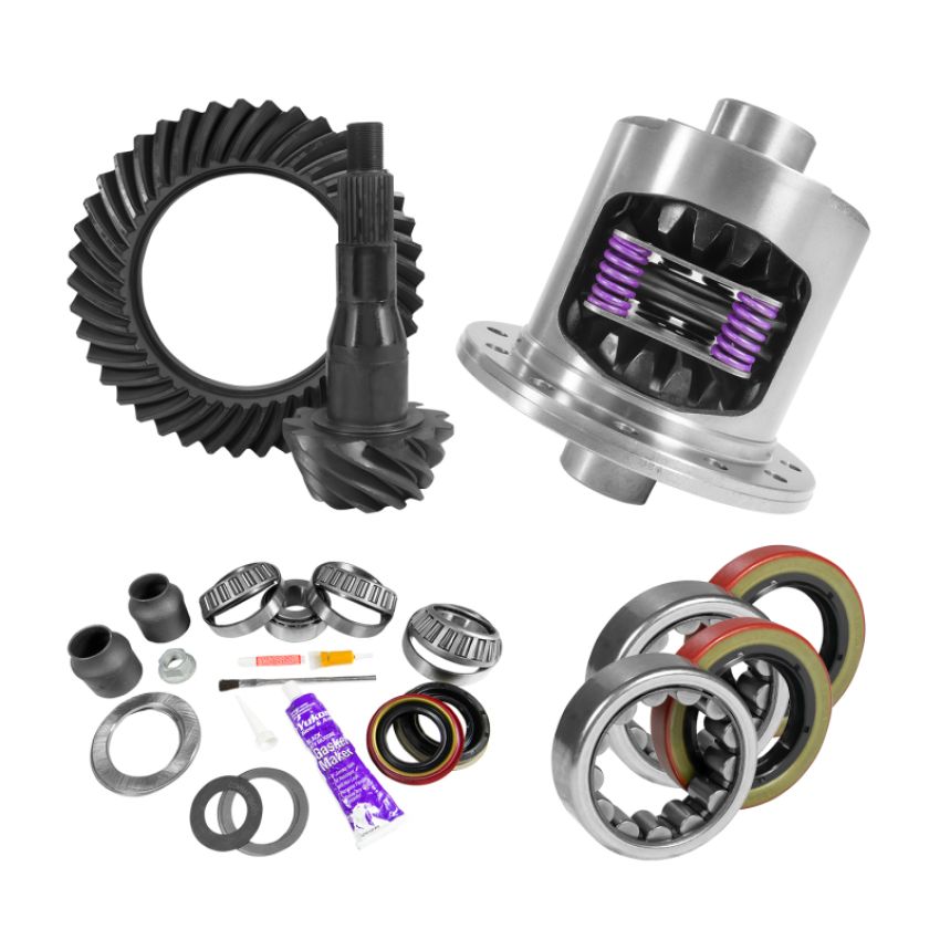 Yukon Gear & Axle YGK2091 Yukon 9.75in Ford 3.55 Rear Ring & Pinion Install Kit 34 Spline Positraction Axle Bearings