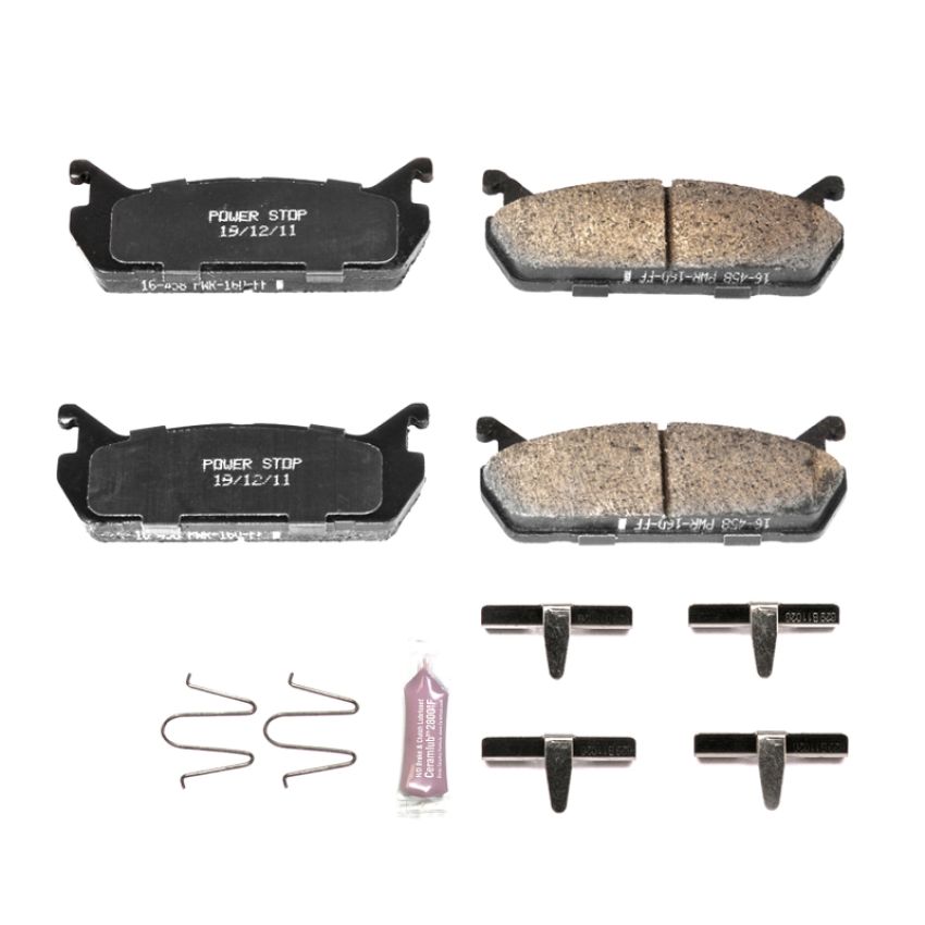 PowerStop Z23-458 PowerStop - Z23 Daily Driver Carbon-Fiber Ceramic Brake Pads with Hardware Kit