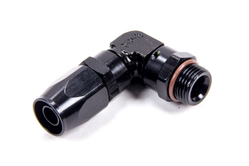FRAGOLA FRG189008-BL Hose Fitting  #8 90 Deg to 3/4-16 Male ORB Black