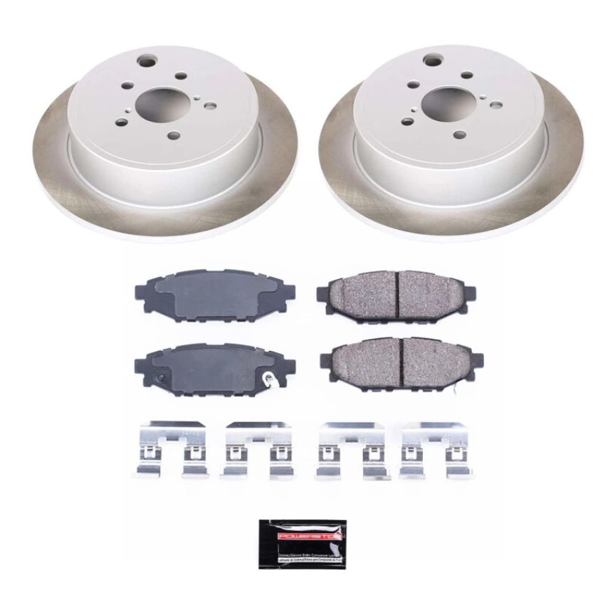 PowerStop SC4631 Semi-Coated Rotor and Low-Dust Ceramic Brake Pad Kit