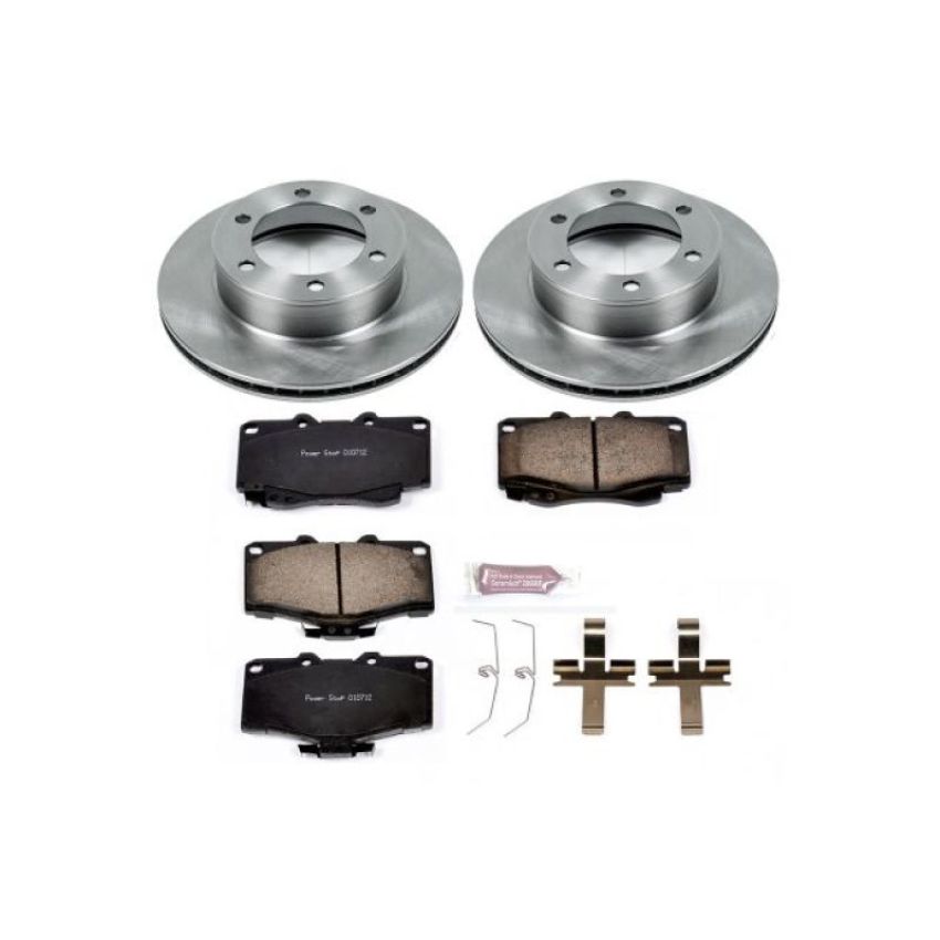 PowerStop KOE1233 OE Stock Replacement Low-Dust Ceramic Brake Pad and Rotor Kit