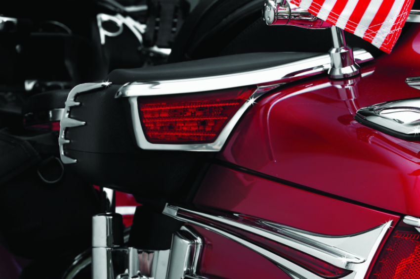 Kuryakyn 3240 L.E.D. Passenger Armrest Trim With Turn Signal 06-17 GL1800 Chrome