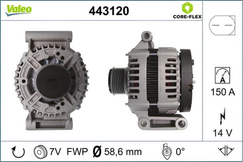 Valeo 443120 2015-2019 Ford Transit-150 Alternator
