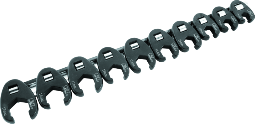 BikeMaster 151530 10-pc 3/8in Drive Metric Flare Crow Foot Wrench Set