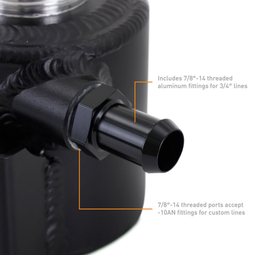 Mishimoto MMRT-EXP-TRDBK Universal Aluminum Coolant Expansion Tank - MWBK