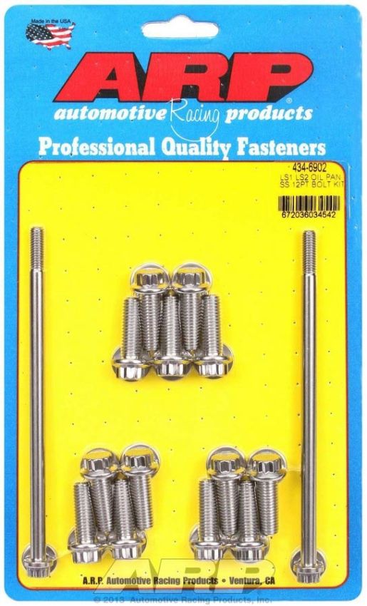 ARP ARP434-6902 S/S Oil Pan Bolt Kit 12pt. LS1/LS2