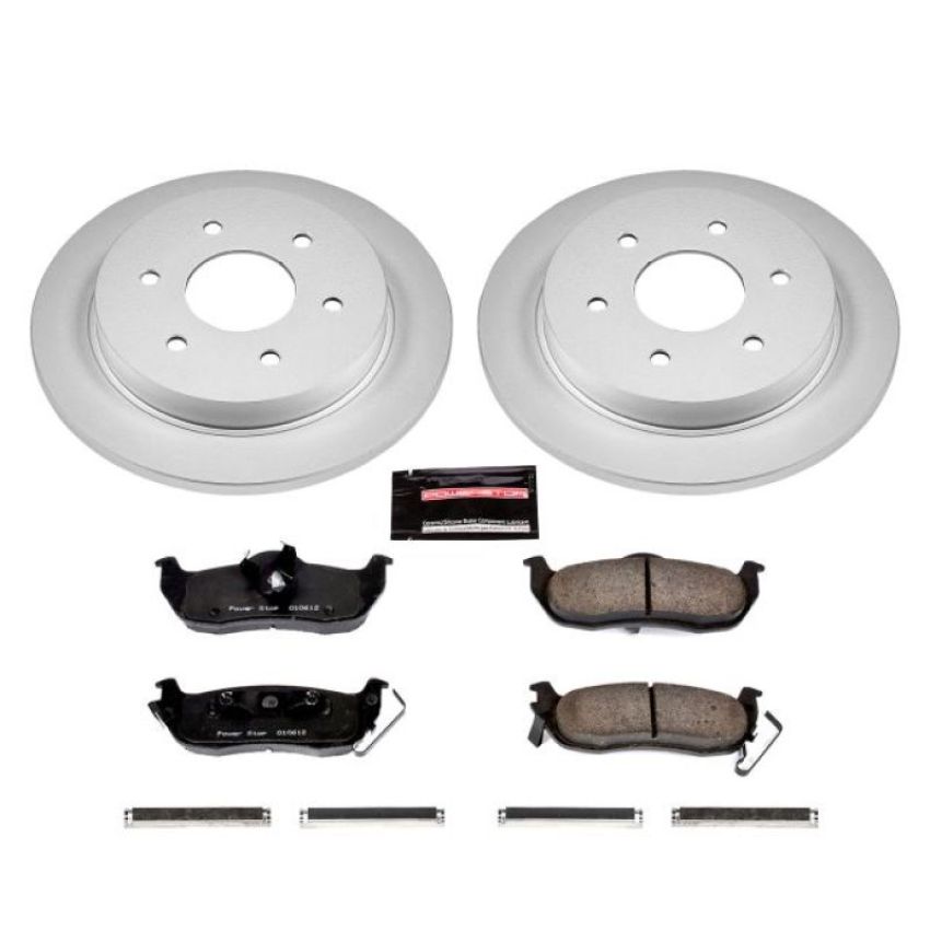 PowerStop CRK2445 Genuine Geomet Coated Rotor and Low-Dust Ceramic Brake Pad Kit