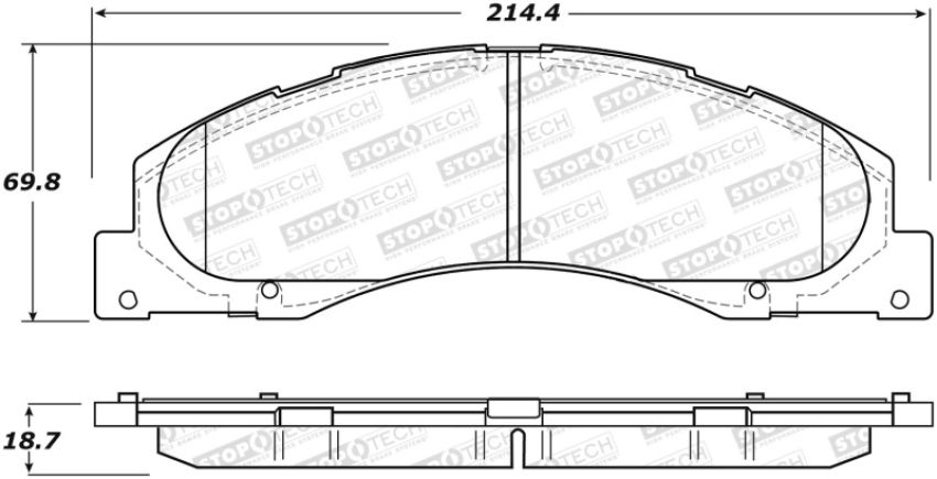Stoptech 309.13280 Sport Brake Pads w/Shims - Rear