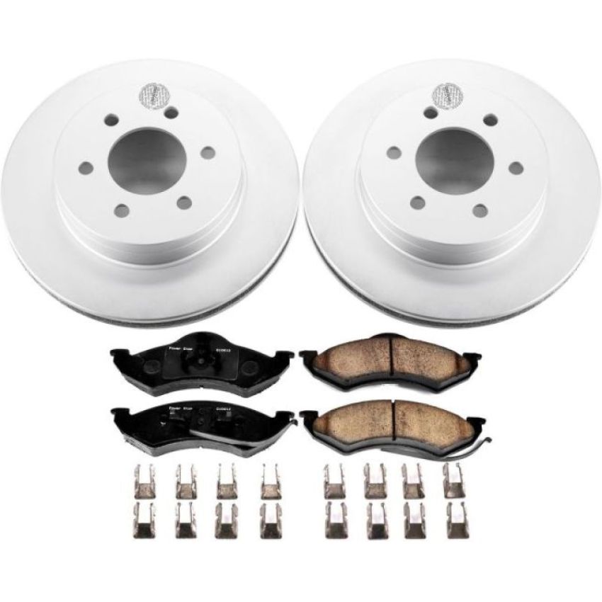 PowerStop CRK2138 Genuine Geomet Coated Rotor and Low-Dust Ceramic Brake Pad Kit