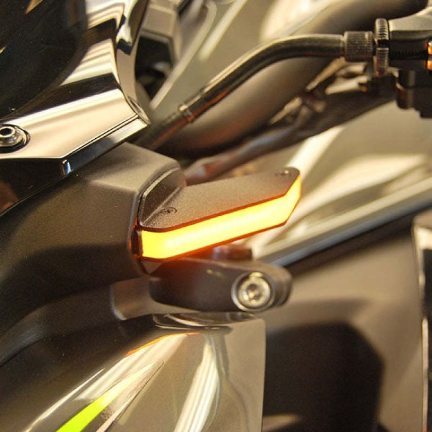 New Rage Cycles Z900-FB-20-L 20-24 Kawasaki Z900 Front Turn Signals w/Load EQ