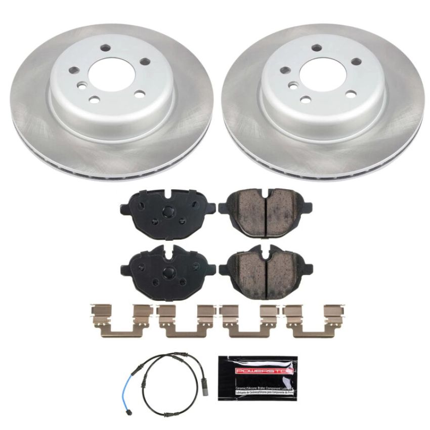 PowerStop SC6034 Semi-Coated Rotor and Low-Dust Ceramic Brake Pad Kit