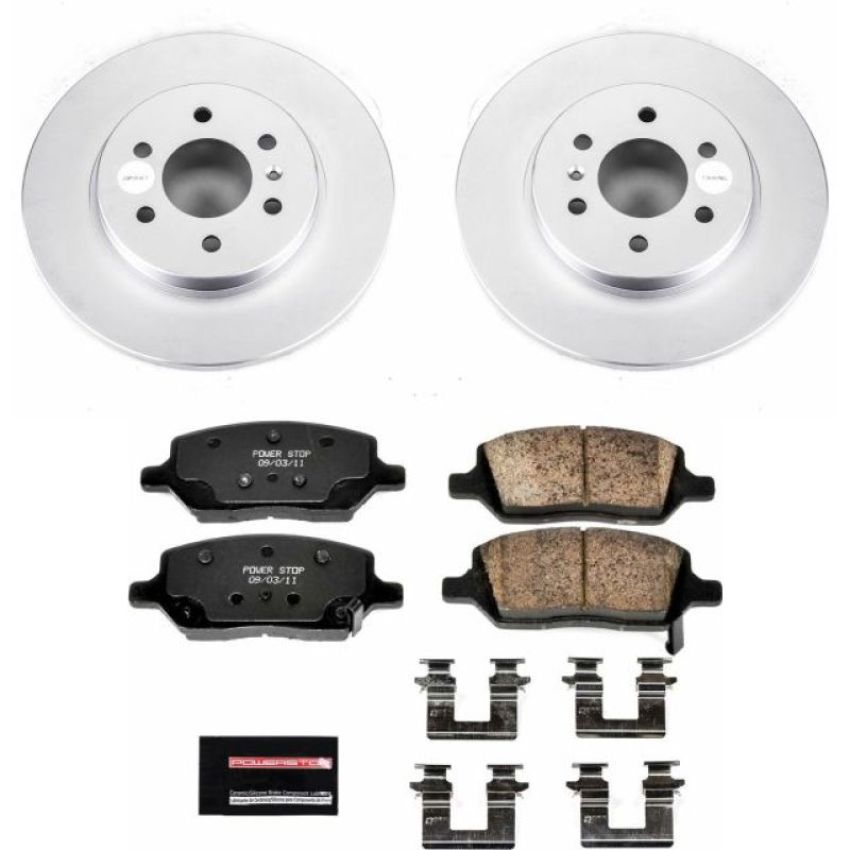 PowerStop CRK4609 Genuine Geomet Coated Rotor and Low-Dust Ceramic Brake Pad Kit