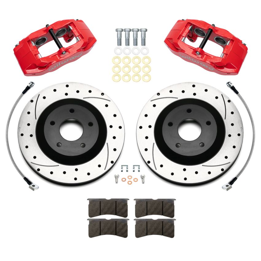 Wilwood 140-17669-DR 97-04 C5 Corvette SLC56 Front Rotor & Brake Kit  - Red