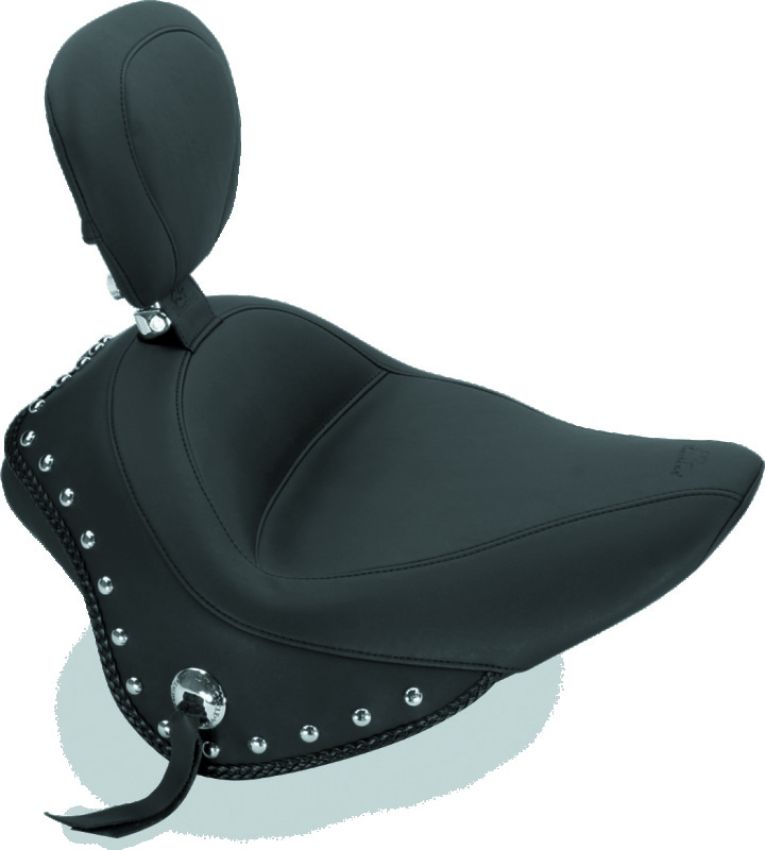 Mustang Motorcycle 79740 Mustang 11-13 Harley Blackline,12-17 Slim/Slim S Wide Touring Solo Seat w/DBR Studs - Black