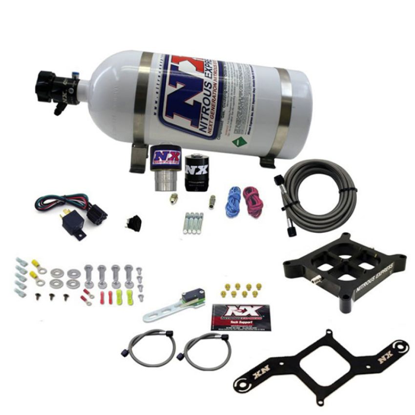 Nitrous Express 63940-10 SINGLE ENTRY CROSSBAR RNC .178 250-650HP (4150 FLANGE) W/10LB BOTTLE