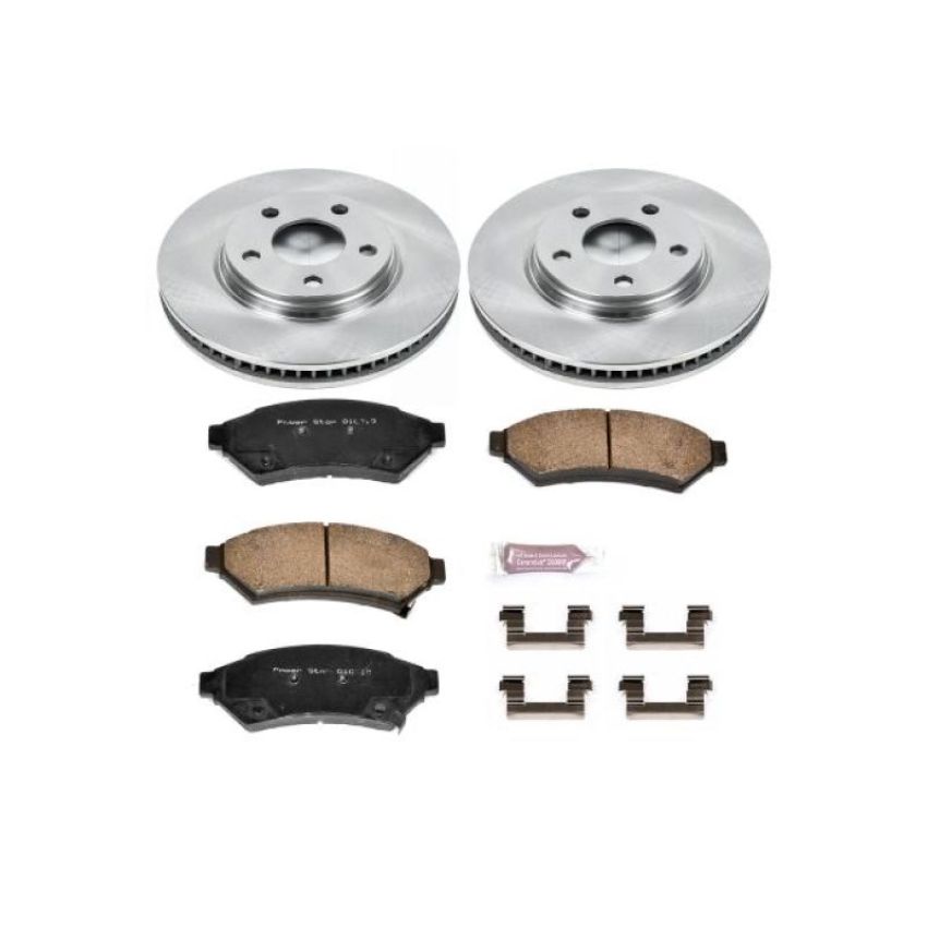 PowerStop KOE1588 OE Stock Replacement Low-Dust Ceramic Brake Pad and Rotor Kit
