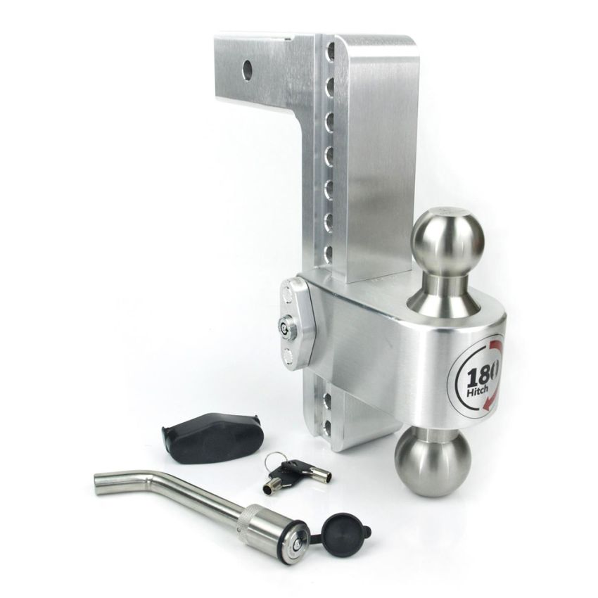 Weigh Safe LTB10-2.5-KA 180 Hitch 10in Drop Hitch & 2.5in Shank (10K/18.5K GTWR) w/WS05 - Aluminum