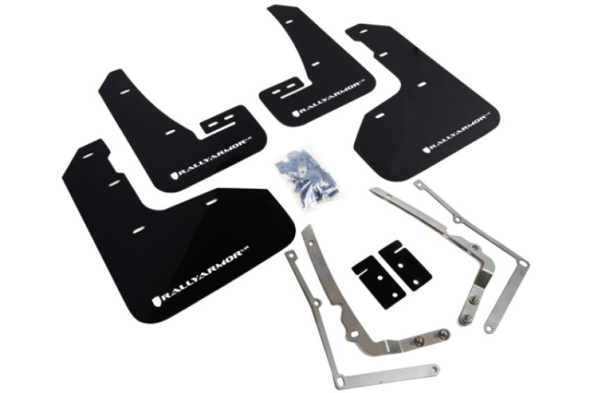 Rally Armor MF40-UR-BLK/WH Black Mud Flap/White Logo