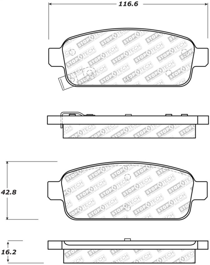 Stoptech 305.14680 Street Select Brake Pads - Rear
