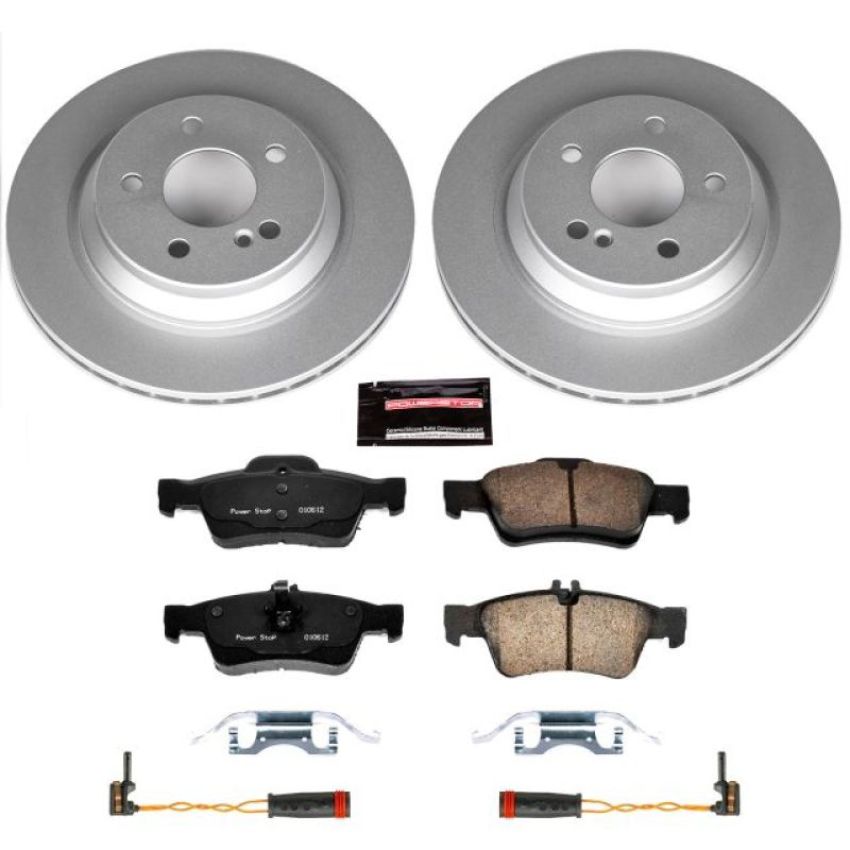 PowerStop CRK2998 Genuine Geomet Coated Rotor and Carbon-Fiber Ceramic Brake Pad Kit
