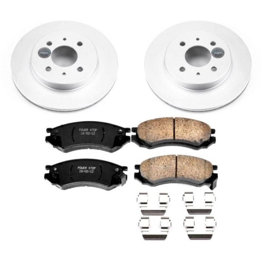 PowerStop CRK1515 Genuine Geomet Coated Rotor and Low-Dust Ceramic Brake Pad Kit