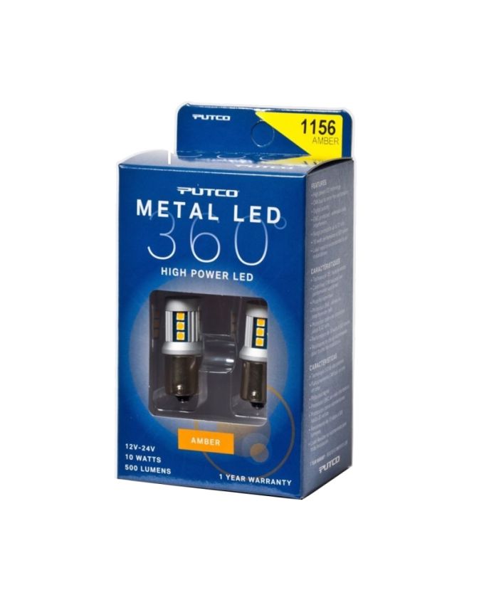 Putco 343156A-360 3156 - Amber Metal 360 LED