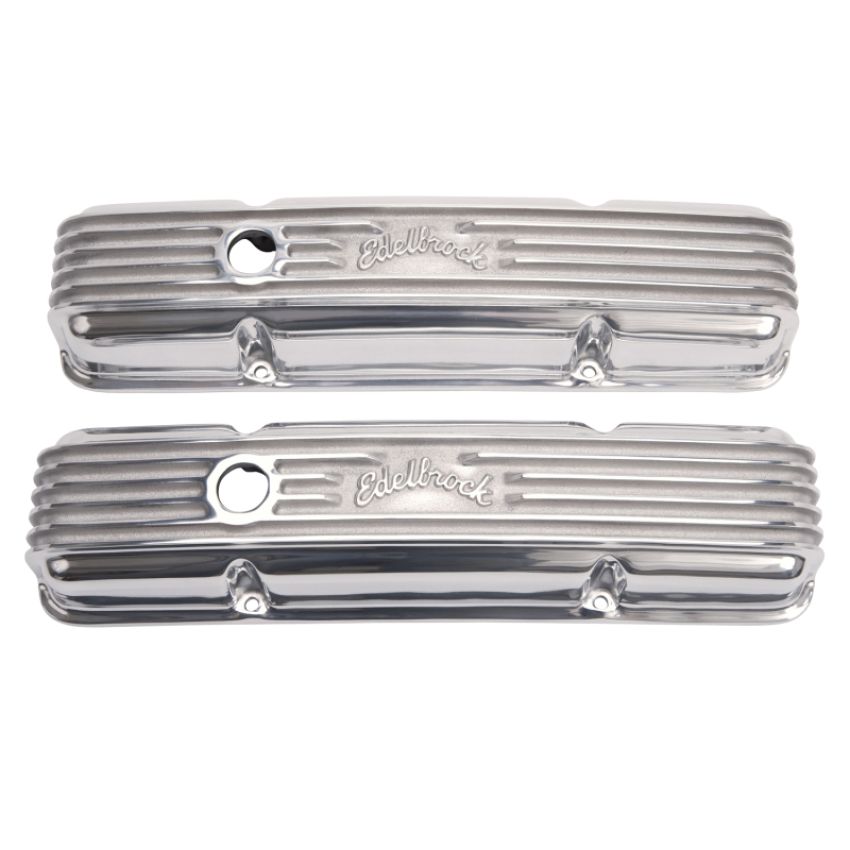 Edelbrock 4143 Valve Cover Classic Series Chevrolet 1959-1986 262-400 CI V8 Polshed