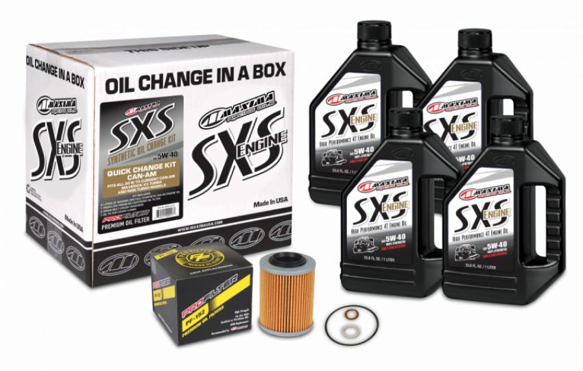 Maxima 90-469013-CA SXS Can-Am Oil Change Kit 5W-40 Full-Synthetic Maverick X3