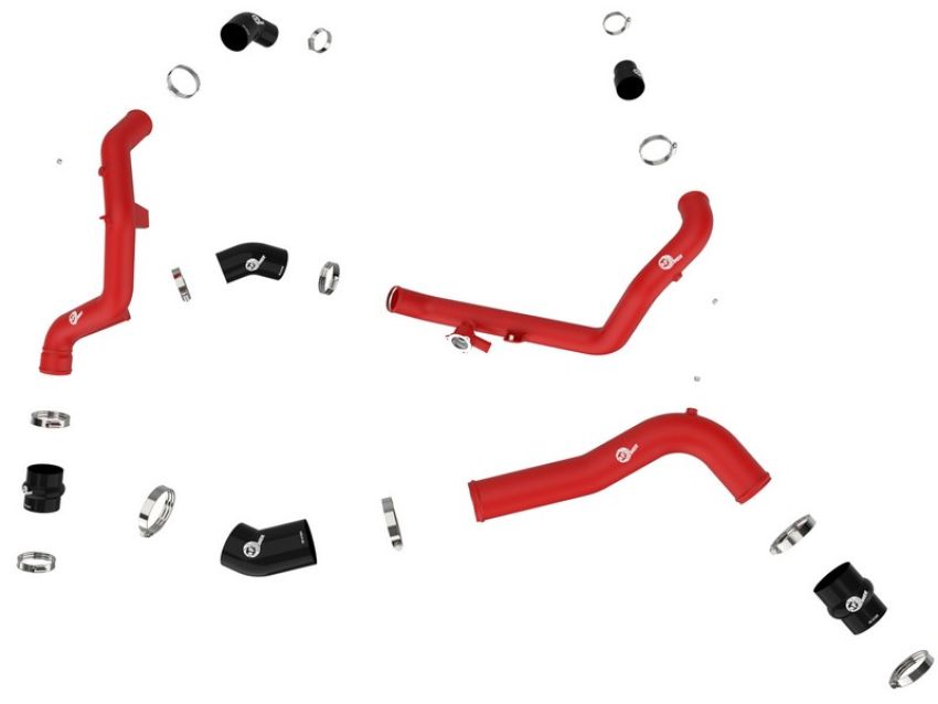 aFe Power 46-20654-R BladeRunner 2-1/4 IN & 2-3/4 IN Aluminum Hot and Cold Charge Pipe Kit Red