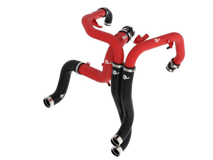 aFe Power 46-20754-R BladeRunner 2-1/4 IN & 3 IN Aluminum Hot and Cold Charge Pipe Kit Red