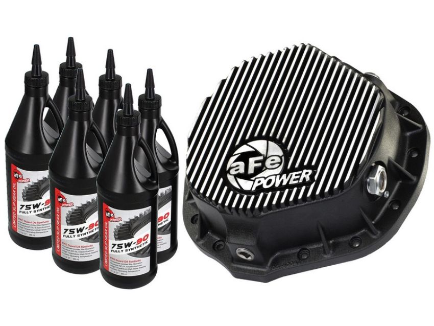 aFe Power 46-70012-WL Pro Series Rear Differential Cover Kit Black w/ Machined Fins & Gear Oil